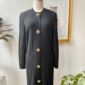 Vintage Scaasi black knit dress image 1