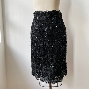 Vintage Carolyn Roehm Demi Couture Sequin Pencil Skirt