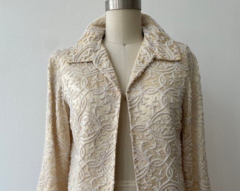 Vintage 1950s Gene Shelly Silk Beaded Evening Jacket