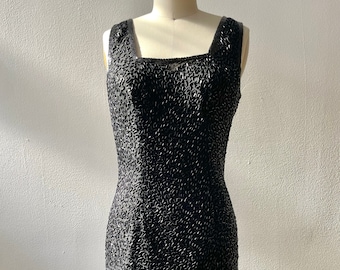 laurence kazar black beaded dress Laurence Kazar New York Silk Cocktail