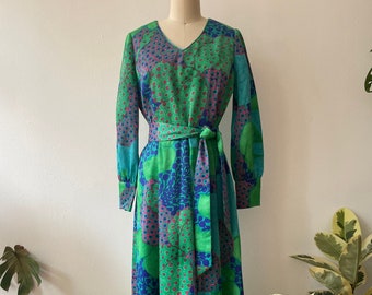 Vintage 60s/70s Printed Maxi Gown