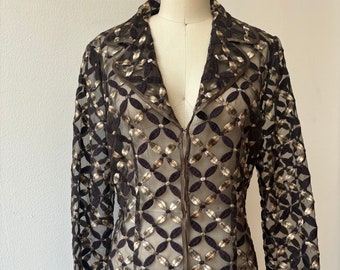 Vintage SportMax Sheer Embroidered Blazer