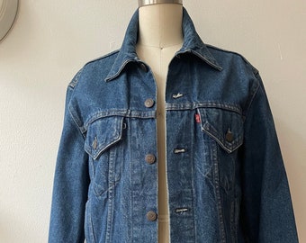 Vintage jaren 1980 Levis donker denim jasje