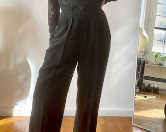 Vintage Donna Karan DKNY Black Pleated Trousers