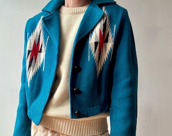 Style Eyes Chimayo Blanket Jacket: Hand Woven Wool Blend, Size