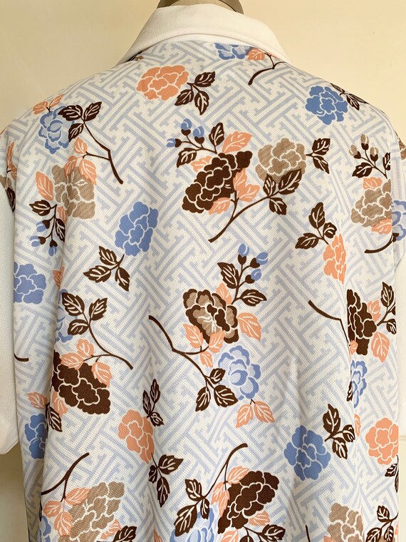 1960s/70s Printed Poly Cabana Style Shirt - image 6