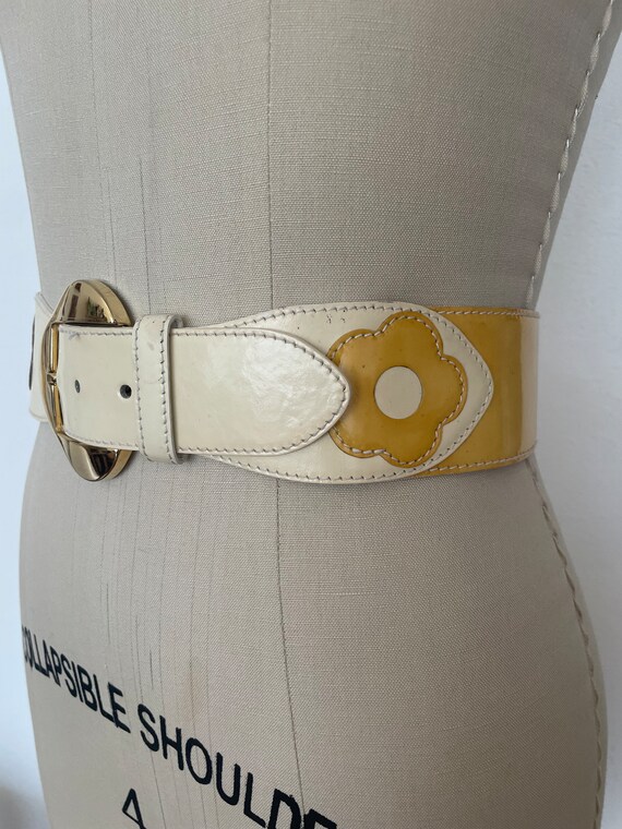 Vintage 1980s Escada Patent Leather Belt - image 4