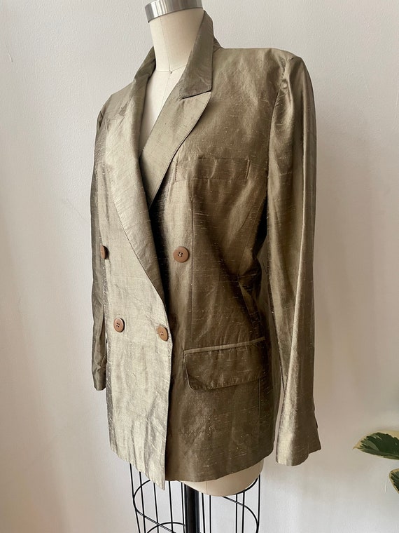 Vintage Giorgio Sant Angelo Bronze Silk Blazer - image 2