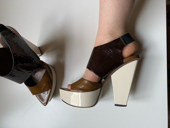 leather platform heels