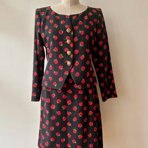 Vintage Rosen Print Moire Rock von Yves Saint Laurent