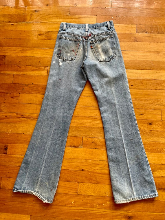 Vintage 1970s Levis Flared Orange Tab Denim - image 6