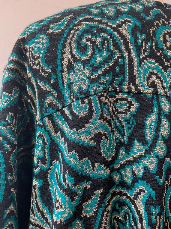 Vintage David Brown Knit Paisley Caftan - image 6