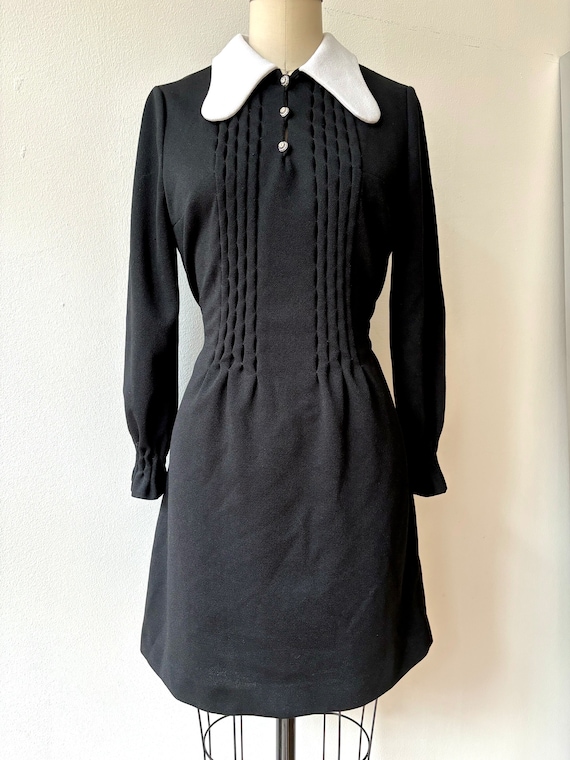 Vintage 1960s Peggy Lane Black Cocktail Dress - image 1