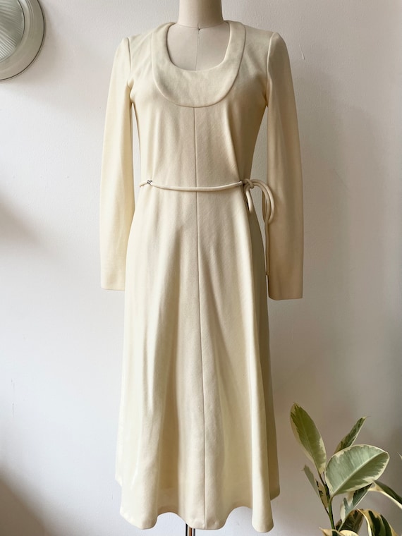 Vintage 1960s Dominic Rompollo Ivory Knit Dress