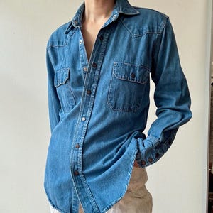 Vintage 1980s Calvin Klein Denim Collared Shirt