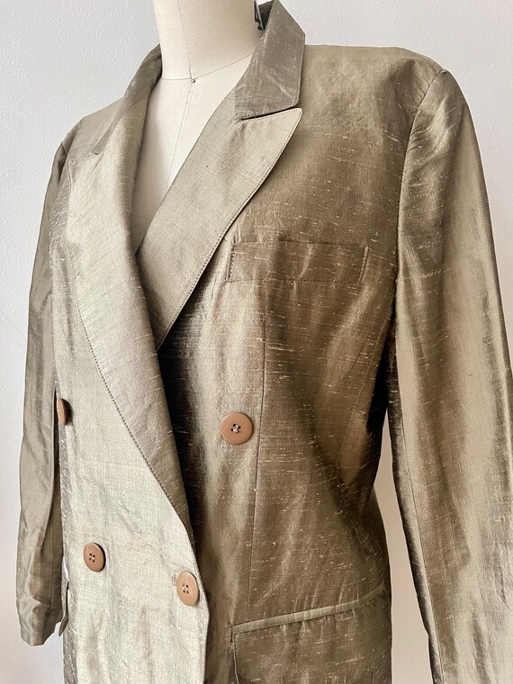 Vintage Giorgio Sant Angelo Bronze Silk Blazer - image 7