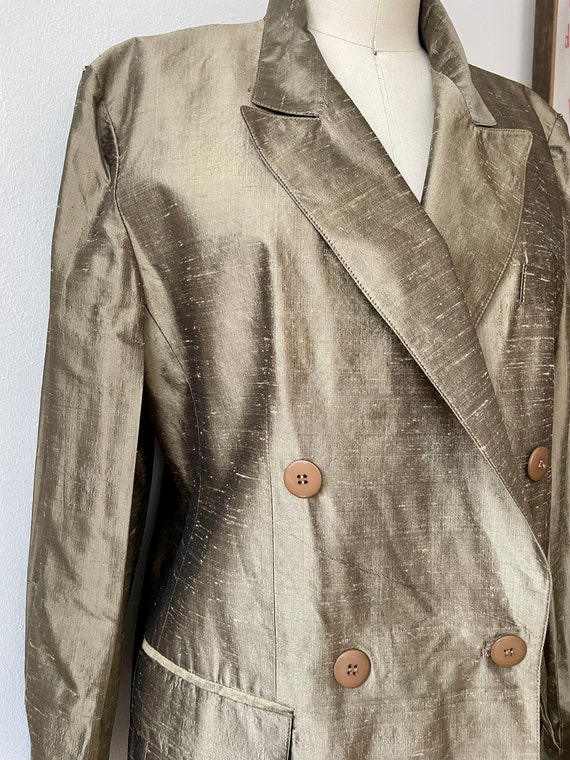 Vintage Giorgio Sant Angelo Bronze Silk Blazer - image 4