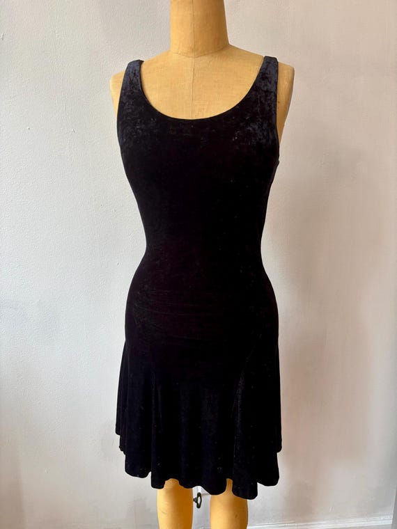 Vintage 1990s Betsey Johnson Black Velvet Mini Dress - Etsy New Zealand