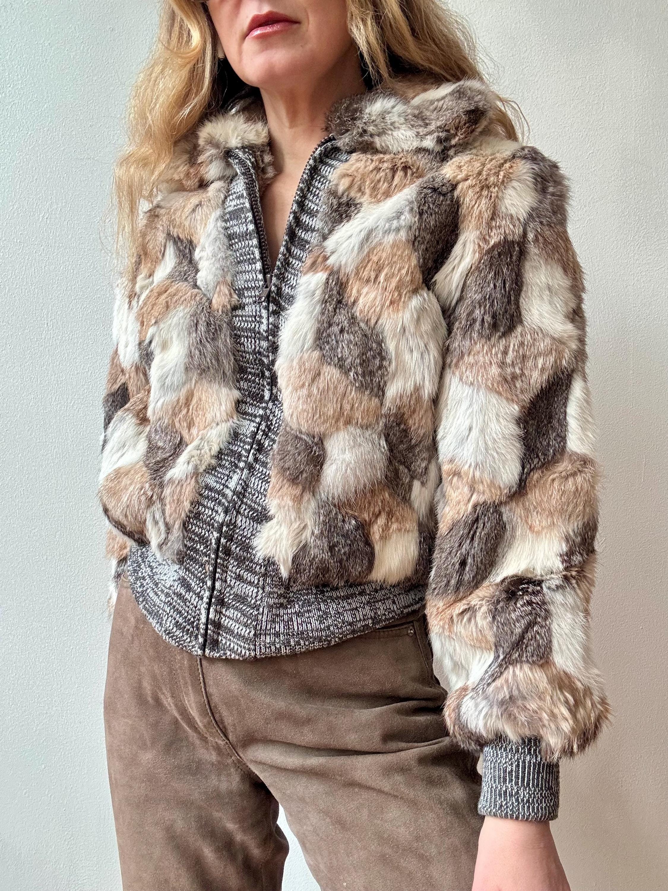 80s Rabbit Fur Coat - Etsy