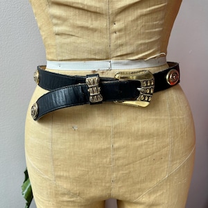 Black Leather Belt 80s - Etsy display picture 3