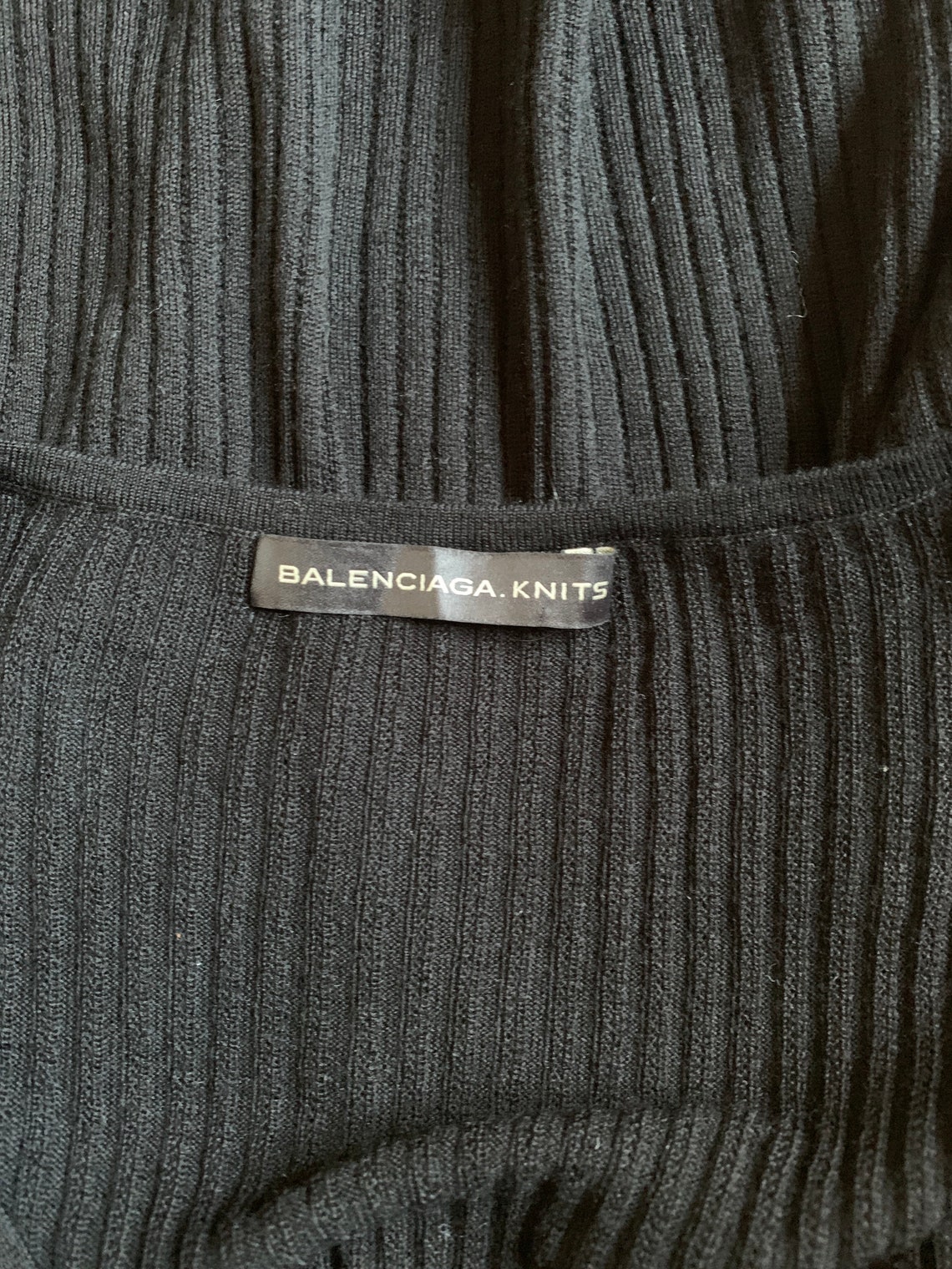 Early Y2K Balenciaga Black Ribbed Knit Tank | Etsy