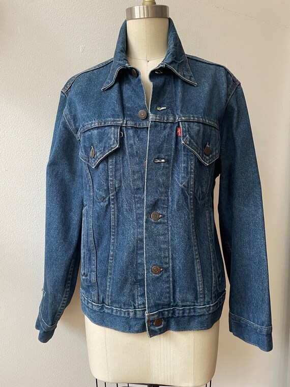 Vintage 1980s Levis Dark Denim Jacket - image 5