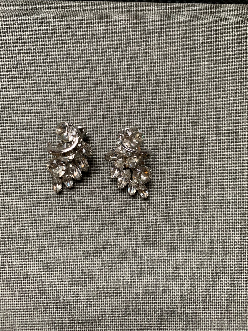 Vintage Eisenberg Clip on Rhinestone Earrings - Etsy