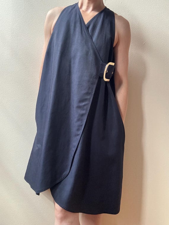 Stella McCartney, Stella McCartney Navy Sleveless Wrap Dress