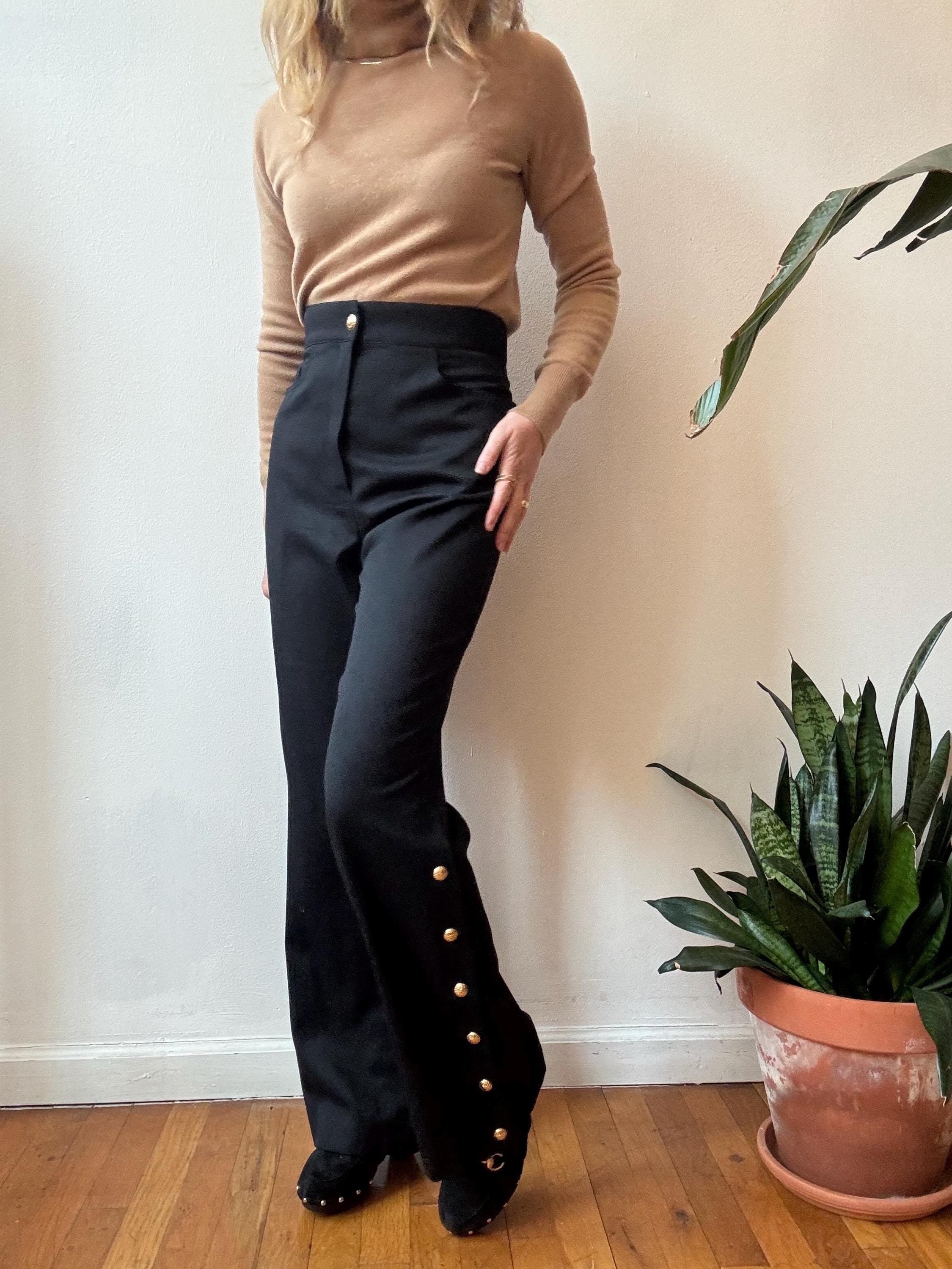 Vintage State of Claude Montana Black Wool Studded Pants - Etsy