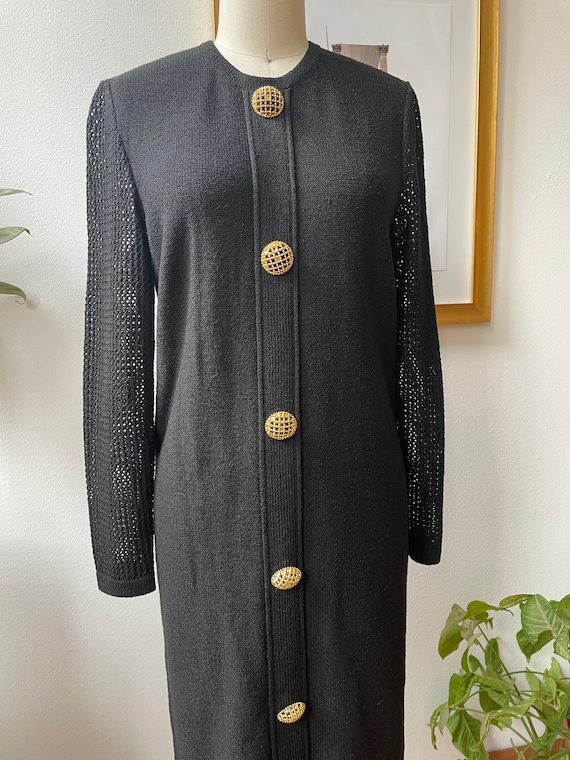 Vintage Scaasi black knit dress - image 2