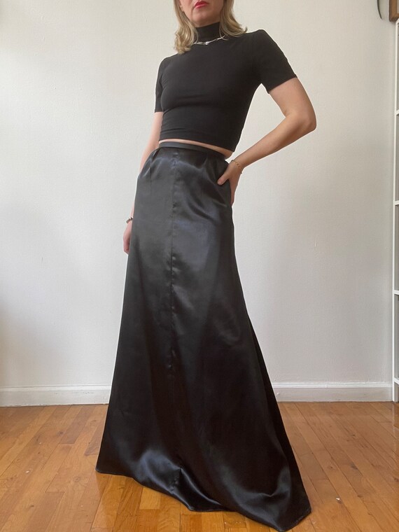 Black satin skirt clearance 90s