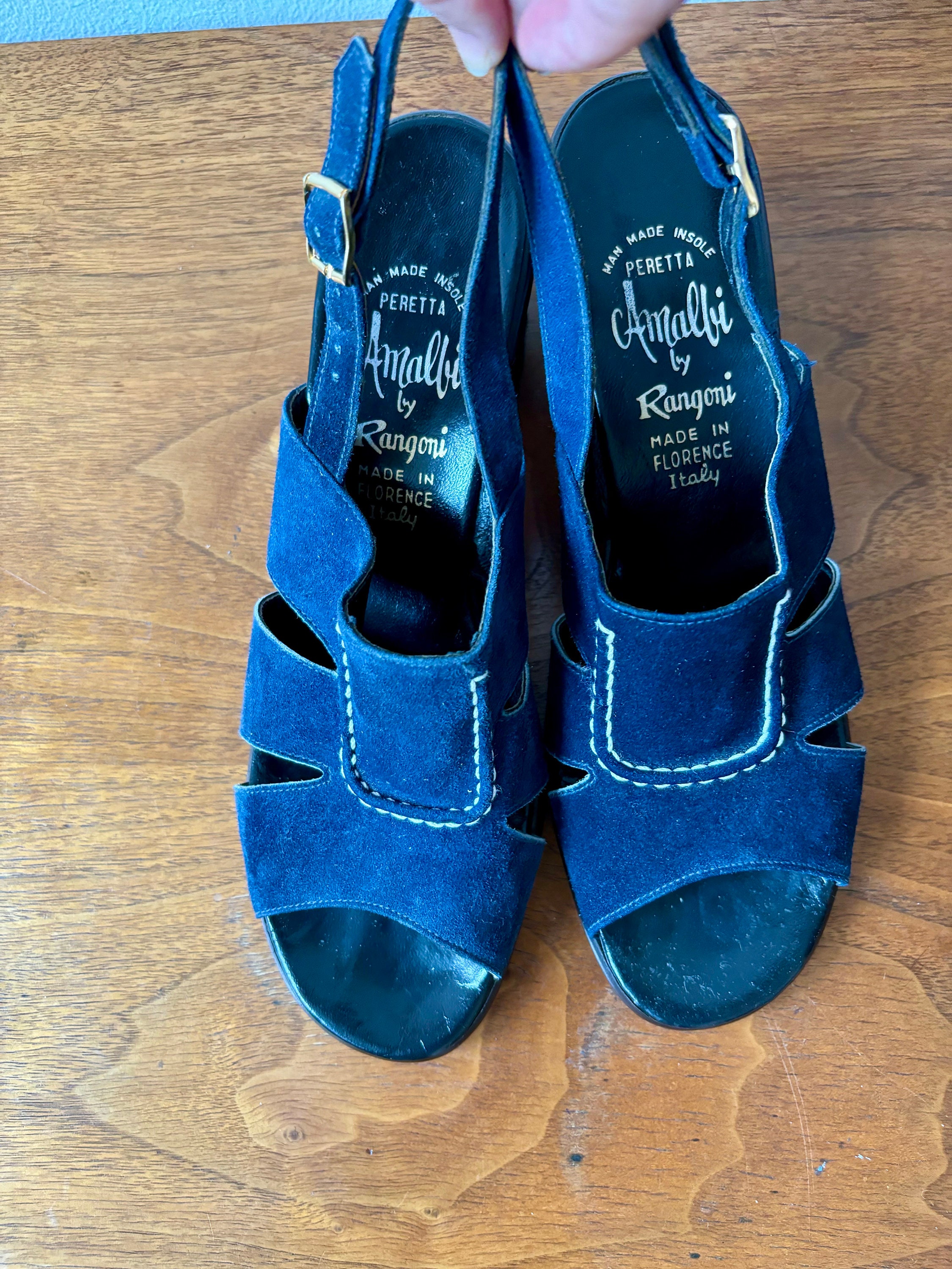 Blue suede shoes womens sandals outlet