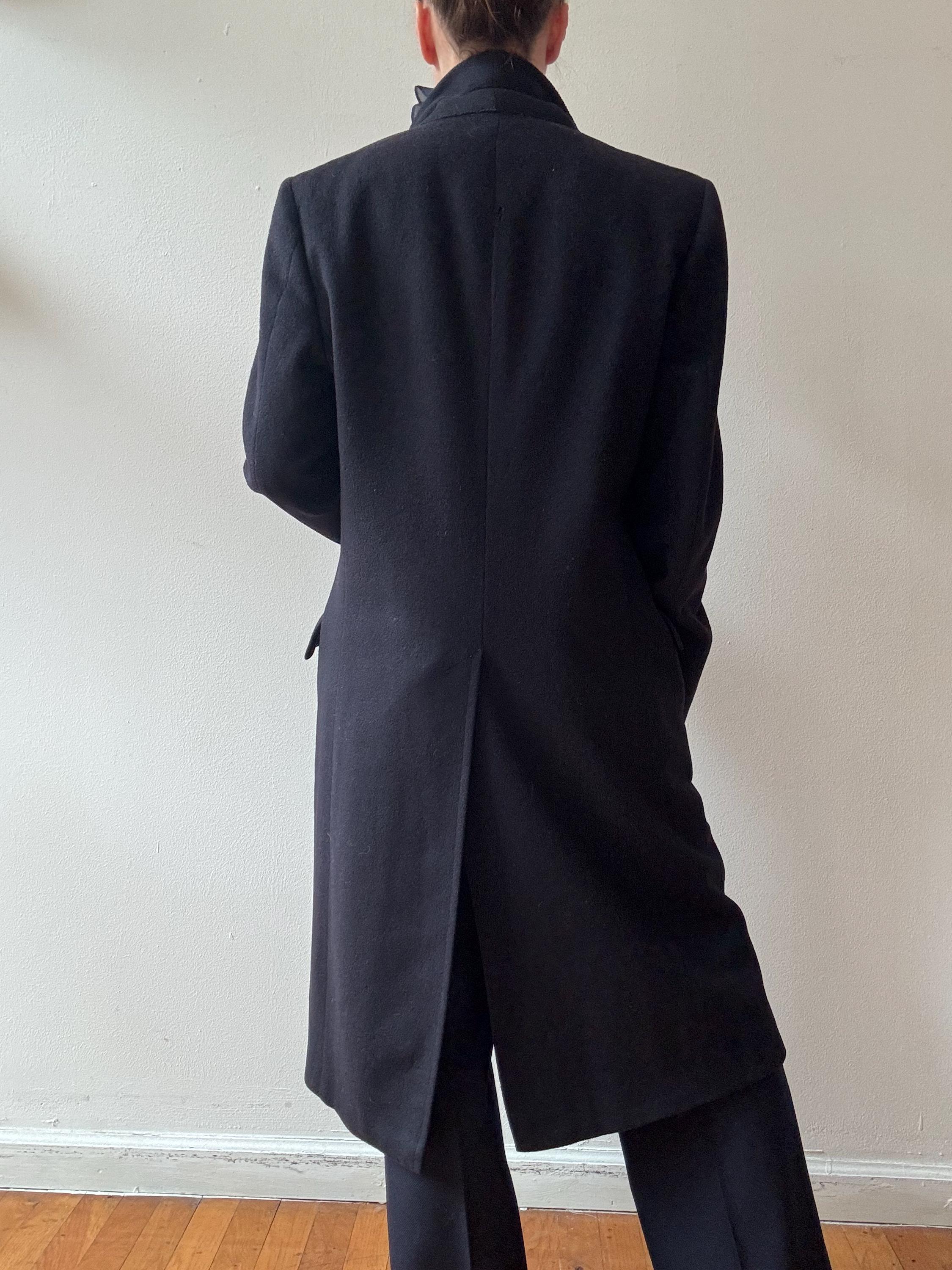 Vintage 1980s Yves Saint Laurent Navy Wool Overcoat - Etsy