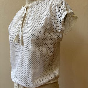Vintage Courreges vit bomullstopp från 1980-talet bild 4
