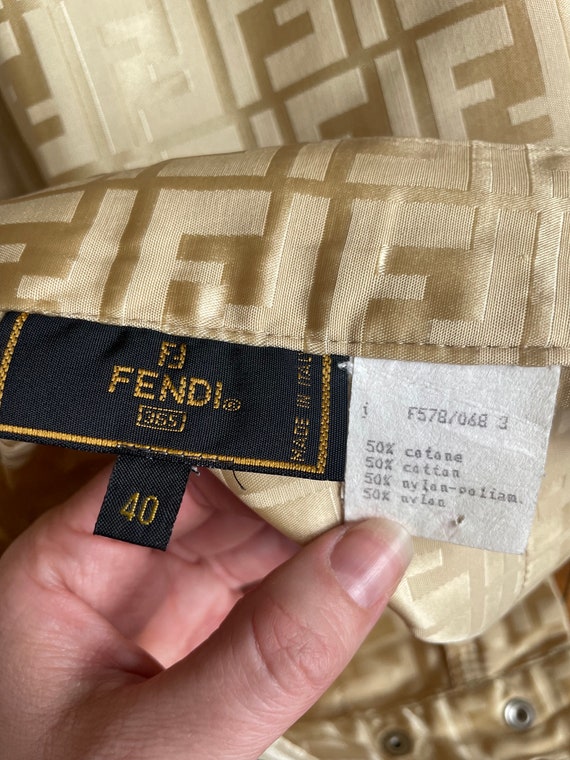Vintage Fendi Gold Zucca Print Pencil Skirt - image 9