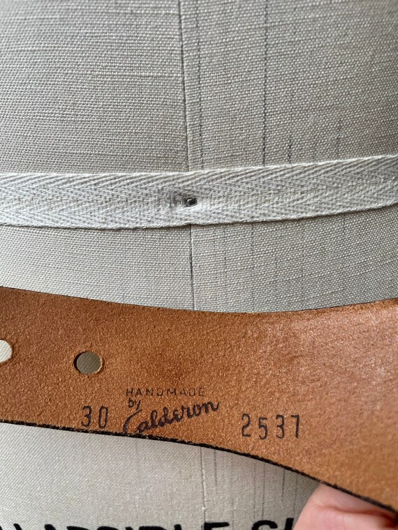 White leather and French medallion novelty waist belt Gem