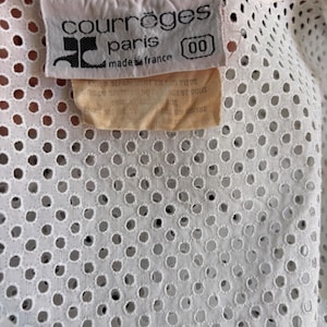 Vintage Courreges vit bomullstopp från 1980-talet bild 7