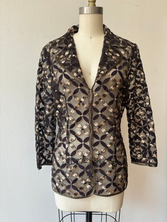 Vintage SportMax Sheer Embroidered Blazer