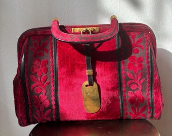 Vintage 1970s Roberta di Camerino Large Velvet Handbag