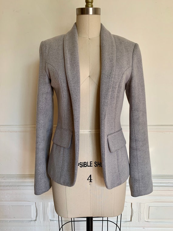 Vintage Italian Tailored Wool and Cashmere Grey Bl