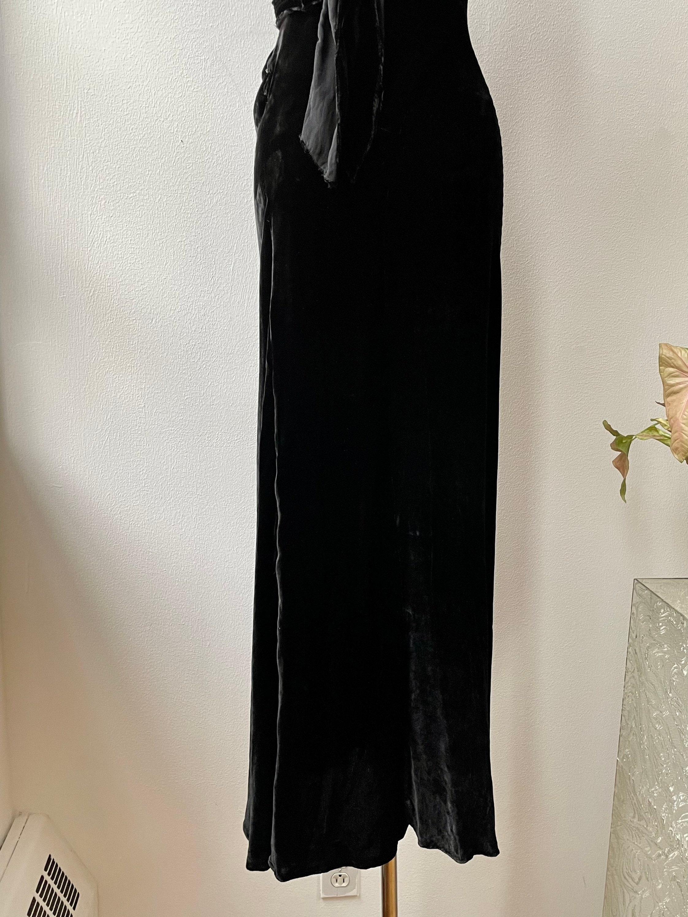 1930s Black Silk Velvet Gown - Etsy