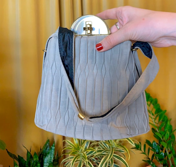 Vintage 1940s Fabric and Lucite Handbag
