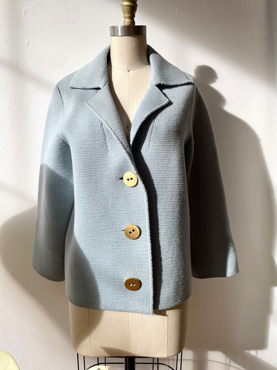 Vitage 1960s Light Blue Italian Knit Cardigan