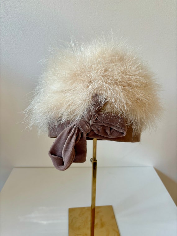 1960s Ivory Marabou Feather Hat