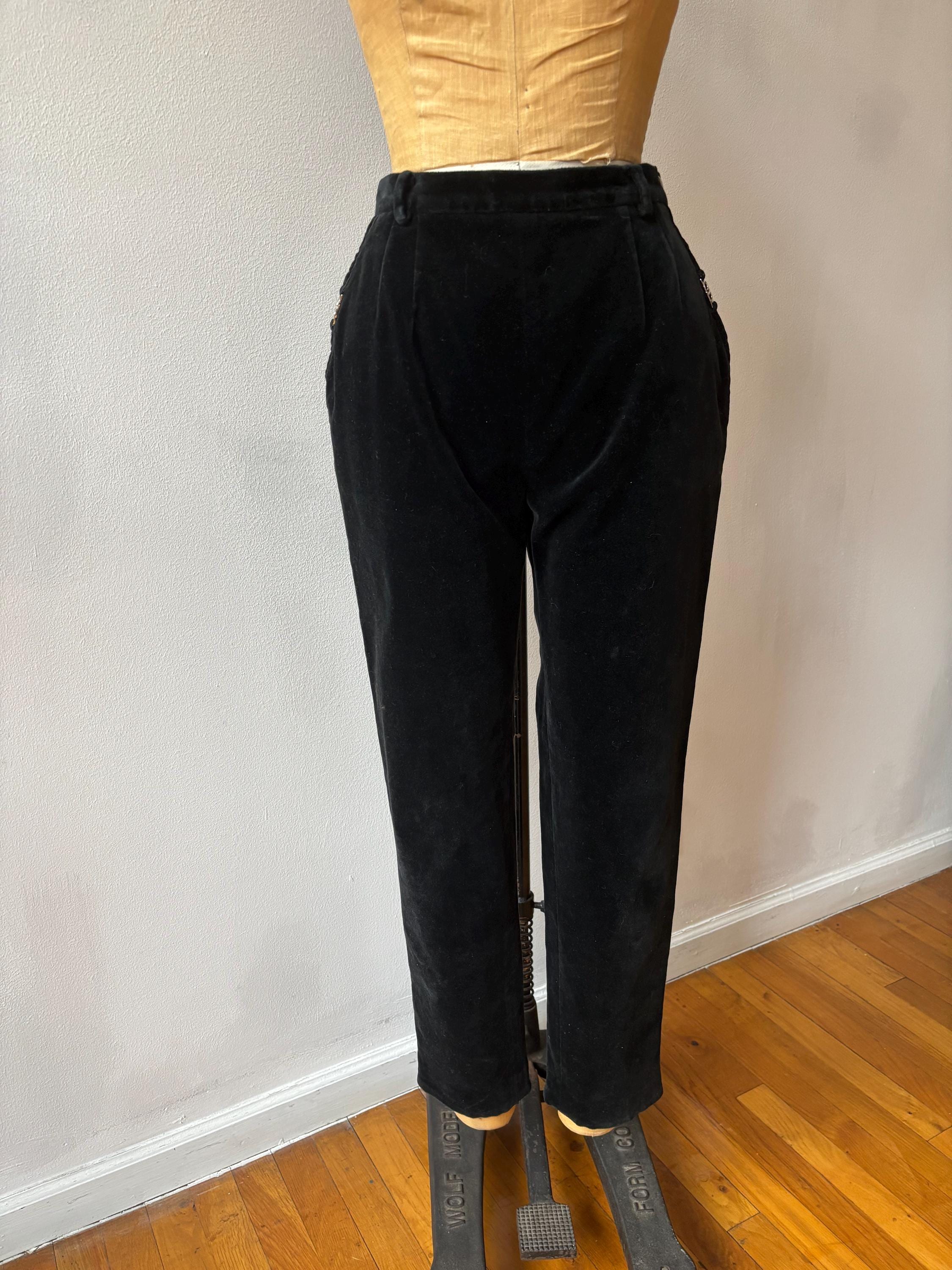 80's~90's Christian Dior スラックス archive Vintage 1980s Christian Dior Black Velvet Trousers - Etsy