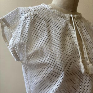 Vintage Courreges vit bomullstopp från 1980-talet bild 6