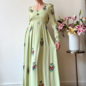 Vintage Ossie Clark Celia Birtwell Print Floral Maxi Dress