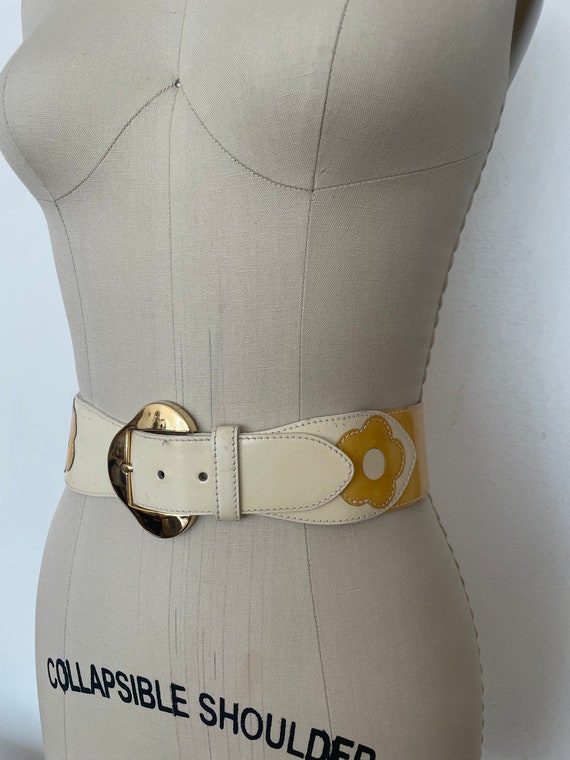 Vintage 1980s Escada Patent Leather Belt - image 2