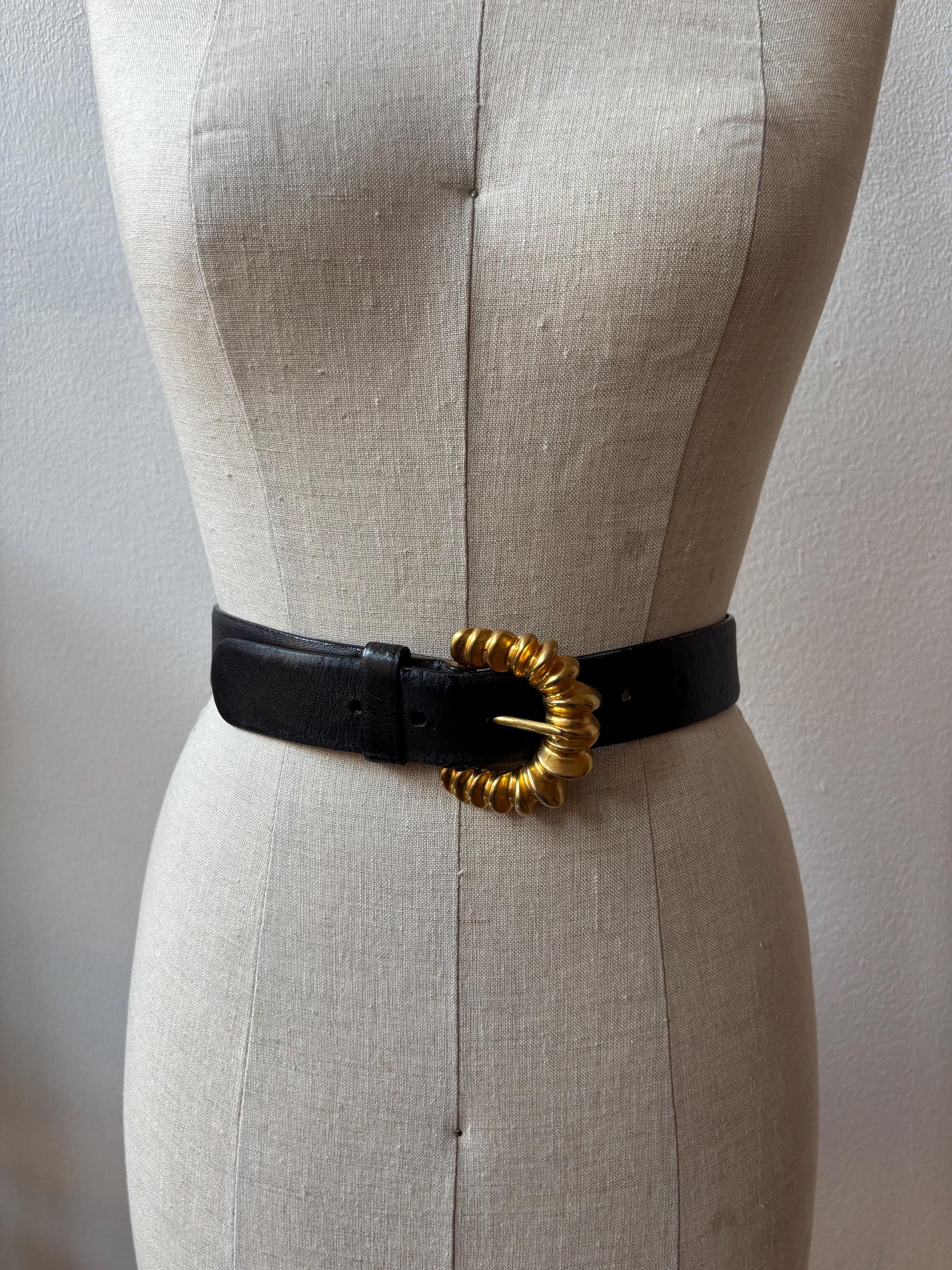 Rare Vintage Donna Karan Genuine Leather Belt with Embossed Print Donna Karan Women main image 4