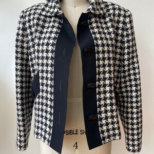 Vintage 1960s Wool Cropped Houndstooth Jacket image 6